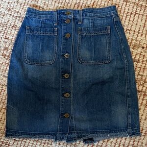 rag & bone Blue Denim Pencil Skirt